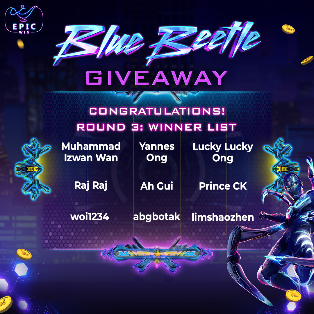 Blue Beetle Giveaway Winner List R3